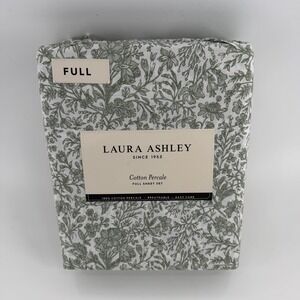 Laura Ashley Full Sheet Set Bella Floral Harvest Light Green 4pc Farmhouse Chic